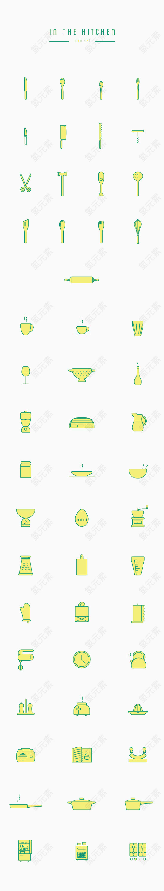 卡通厨房工具素材图片