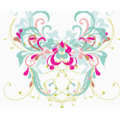 玫红色蓝色相间的美丽花纹装饰