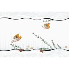 一对小鱼在海里自由自在生活