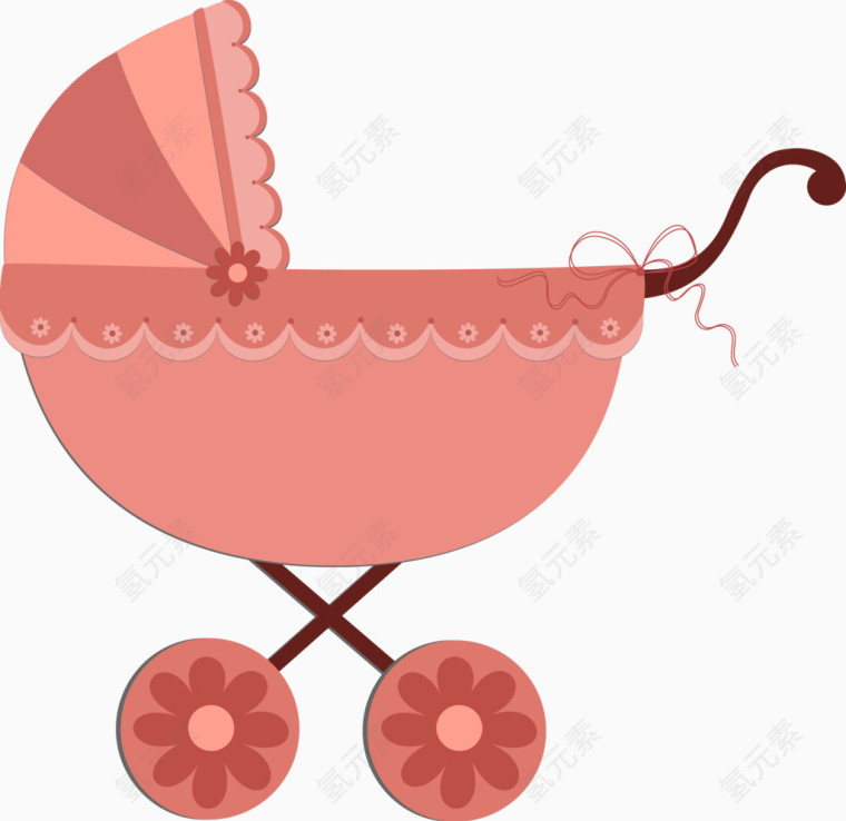 粉色的婴儿车