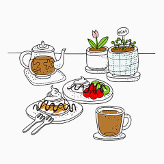 杯子蛋糕和咖啡