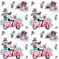 卡通少女骑电动车礼物