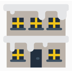 冬季元素房子卡通手绘装饰元素