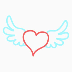 手绘爱心翅膀