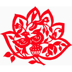 中国风鸳鸯窗花剪纸