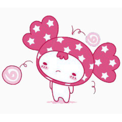 卡通手绘糖果小女孩