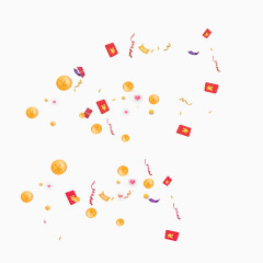 漂浮红包金币素材