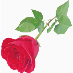 红玫瑰装饰元素