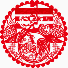 红色剪纸png图片