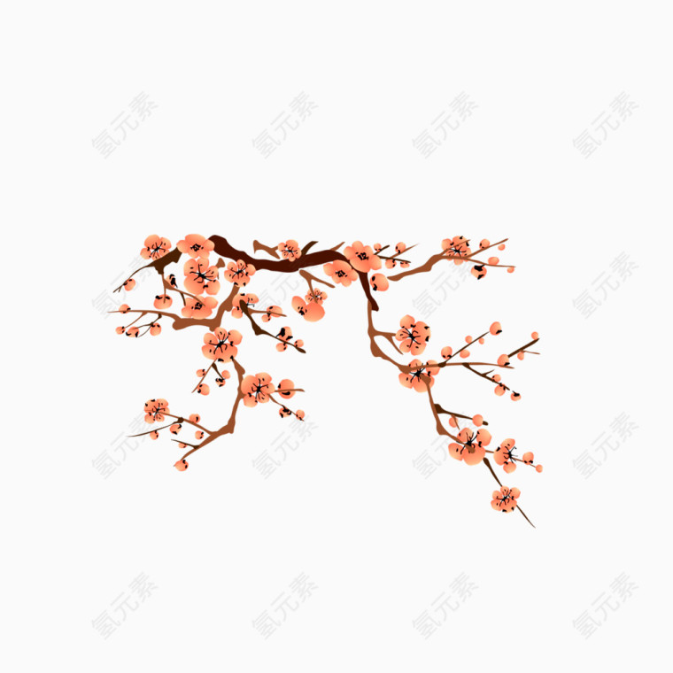 彩绘粉色梅花
