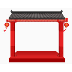 中国风卡通红色宫殿