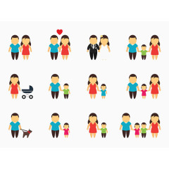 幸福家人矢量图