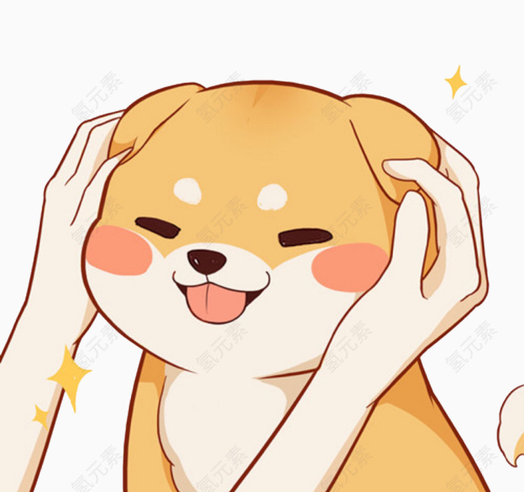可爱卡通手绘柴犬