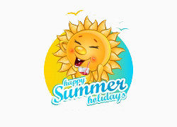 装饰图案喝橙汁的卡通太阳