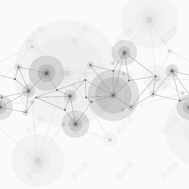 科技圆形折线关联图案