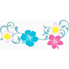 蓝色花朵粉色花朵