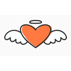 卡通翅膀爱心