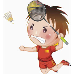 矢量卡通羽毛球