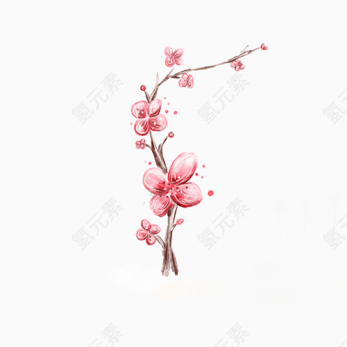 一只梅花PNG素材