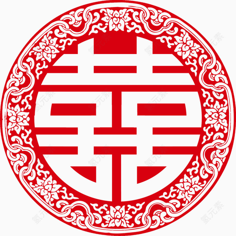 喜字剪纸画