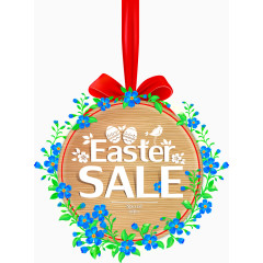 复活节花朵装饰标签