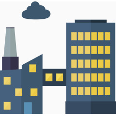 矢量创意设计工厂厂房图标