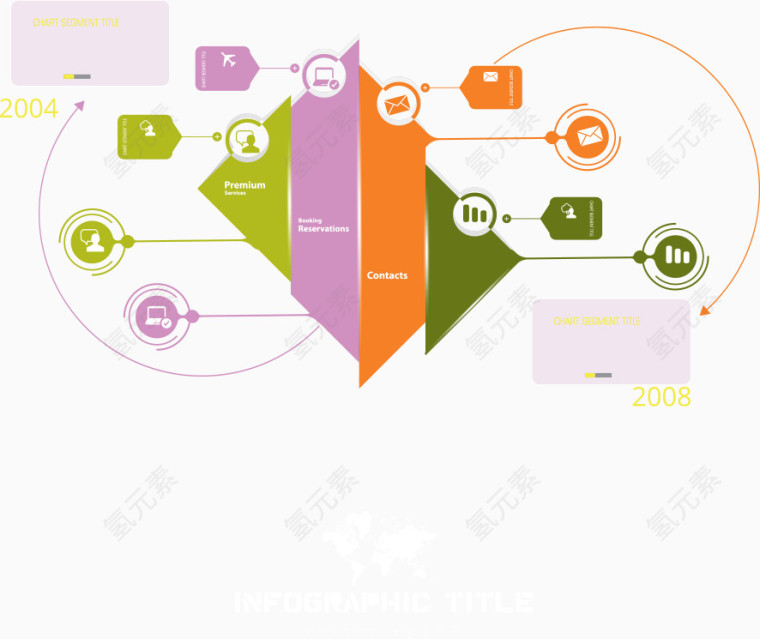 矢量彩色拼接方块图表