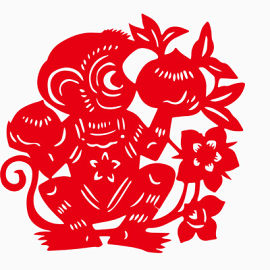 剪纸猴子