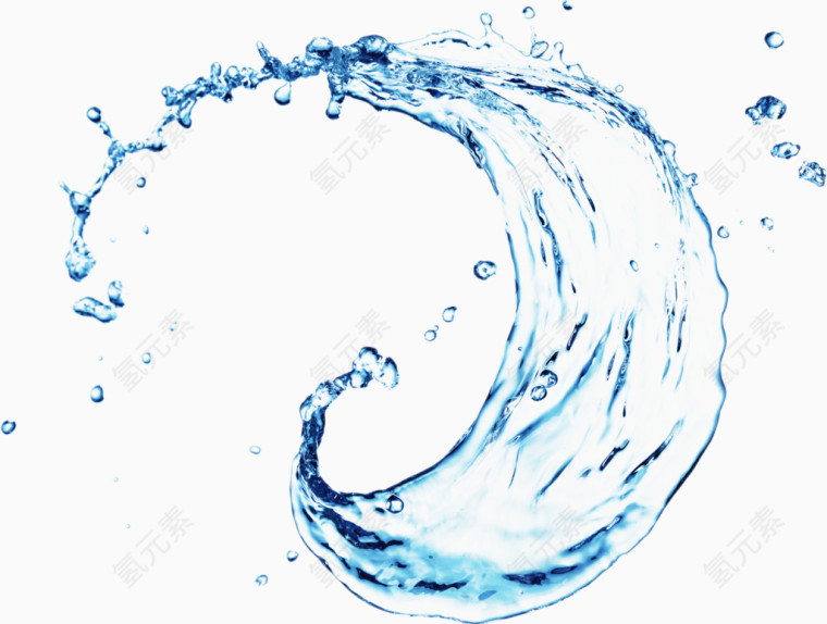 蓝色纯净水水波漩涡 