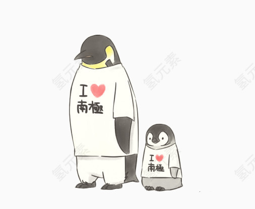 手绘卡通企鹅