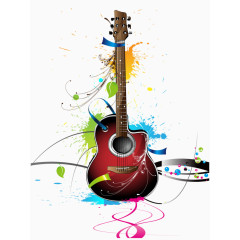 吉他卡通手绘