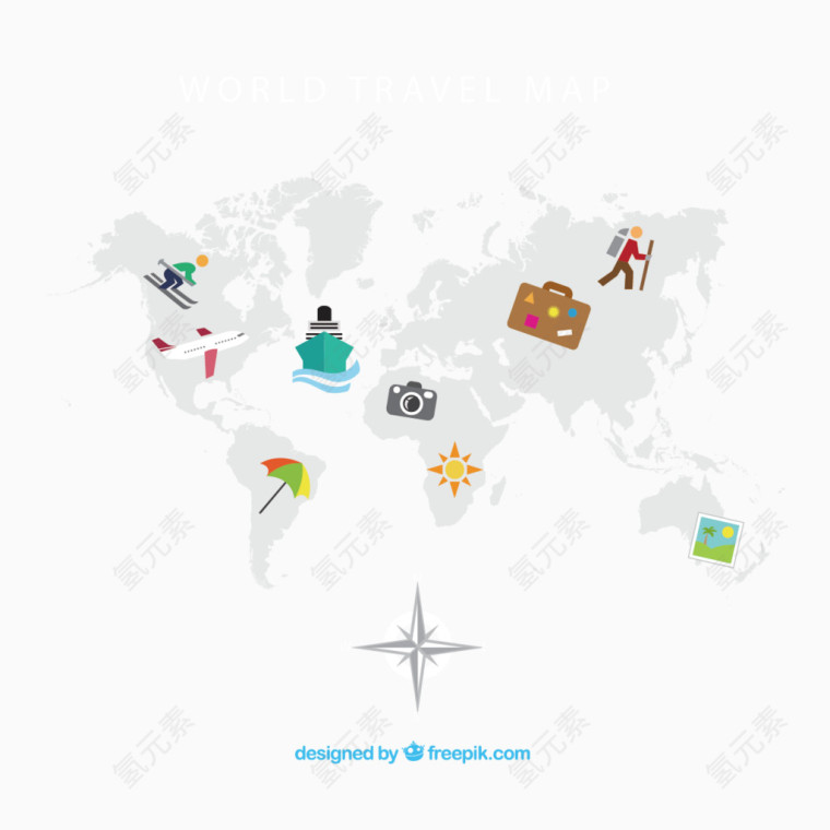 矢量旅游创意图案