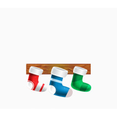 卡通矢量圣诞袜子装饰元素