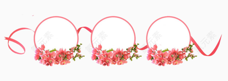 粉色桃花优惠券促销边框