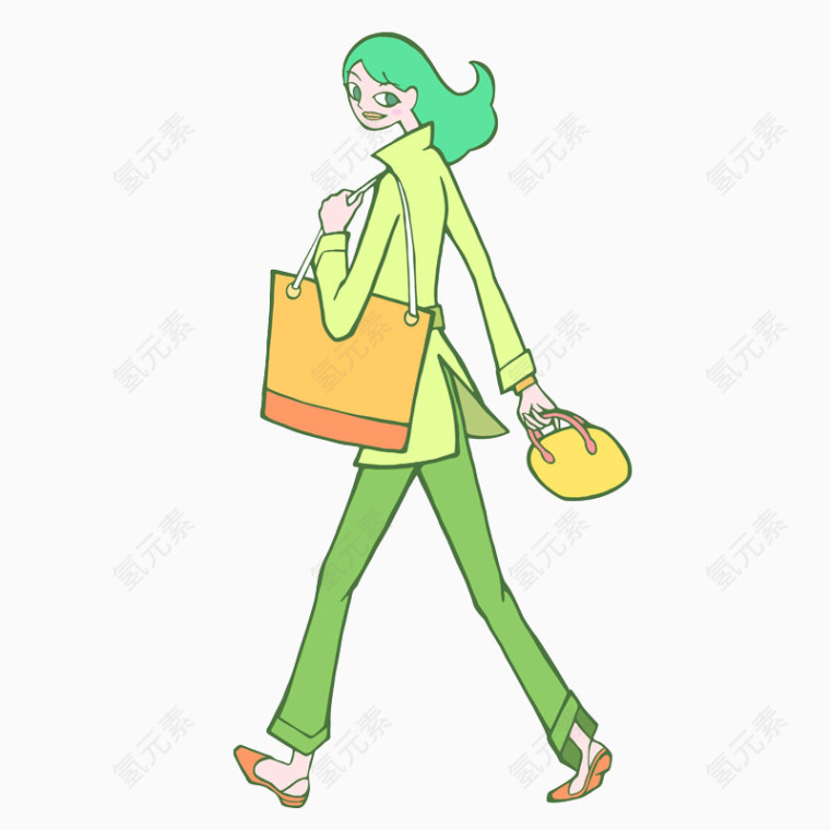 走路的商务女士