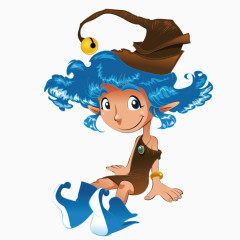 可爱蓝发小精灵