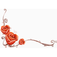 手绘风油画风水彩风红色花朵