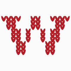 针织字母爱心字母W