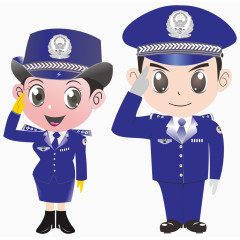 卡通男女警察