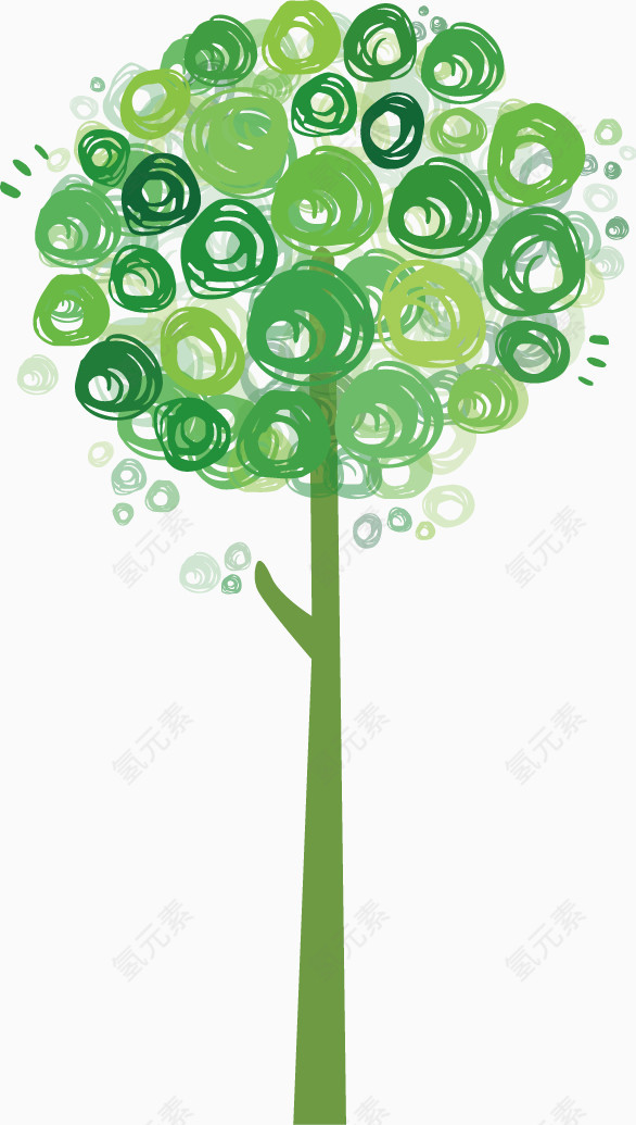 乱涂乱画的树木