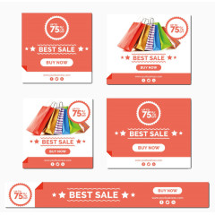 5款时尚折扣卡片矢量素材