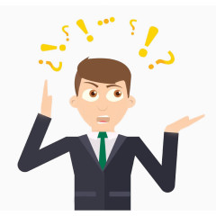 充满问题的商务男