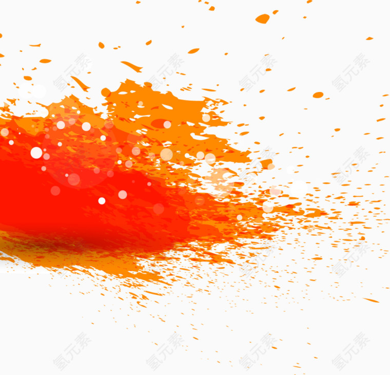橘色喷溅效果