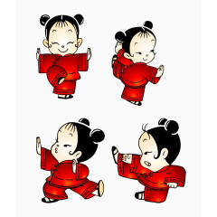 练武术的小姑娘