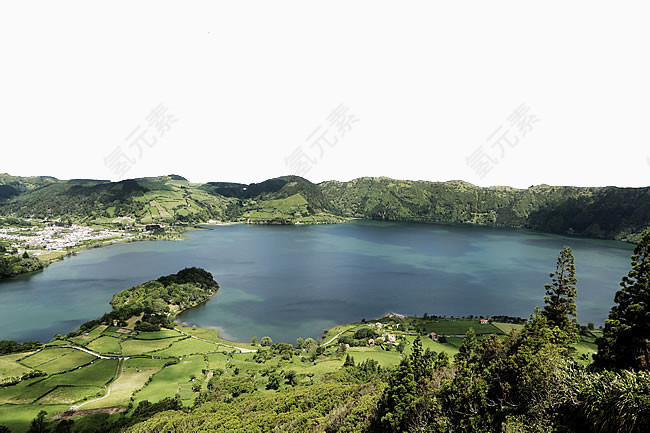 深绿色山水风景图片