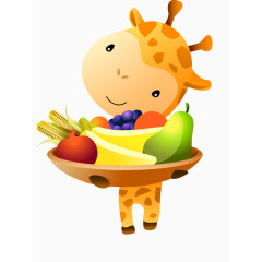 端着水果盘的小鹿