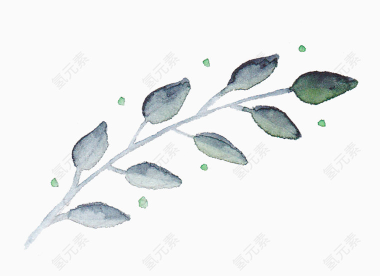 手绘水墨树枝