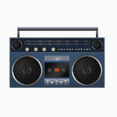 立体声扬声器蓝色的music-icons