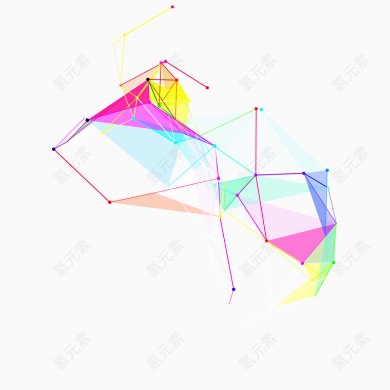 彩色科幻奇异几何线条