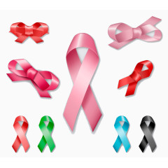 9款彩色丝带与丝带花矢量素材